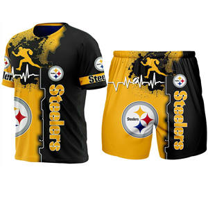 Cheap Summer 2-Piece Set Outfits Custom Shirt and <strong>Shorts</strong> 49ers Steelers Men Football Team <strong>Short</strong> Sets - Product Image 3