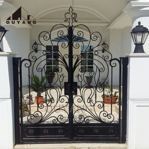 Puerta de Entrada a Villa Personalizada QUYANG, Estilo Victoriano, Puerta Metálica de Lujo, Portón de Hierro Fundido Negro - Product Image 5