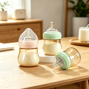 <span class=keywords><strong>Biberon</strong></span> en verre transparent PPSU sans BPA, anti-colique, avec <span class=keywords><strong>tétine</strong></span> large à débit variable et capuchon champignon, pour bébés de 0 à 12 mois - Product Image 2