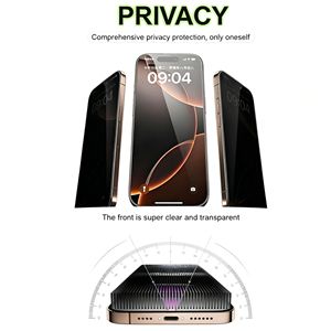 Protector de Pantalla Antipolvo HD/Antiespía para <span class=keywords><strong>iPhone</strong></span> 17 Air 16E 16 15 14 13 <span class=keywords><strong>Pro</strong></span> <span class=keywords><strong>Max</strong></span> 11 Plus, Película Protectora de Privacidad de Vidrio Templado - Product Image 2