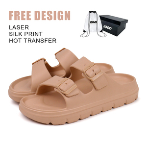 Happyflops, tongs personnalisables, plateforme coussinée, double boucle, semelle épaisse en mousse EVA, antistatique, imperméable, ressort - Product Image 1