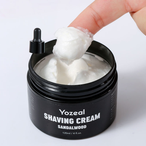 Crème à raser au bois <span class=keywords><strong>de</strong></span> santal, adoucit les barbes grossières, prévient les irritations <span class=keywords><strong>de</strong></span> rasoir, crème à raser hydratante douce pour un usage quotidien - Product Image 5