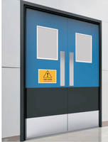 Porte en acier coupe-feu de 30 minutes en Chine, véritable porte coupe-feu cotée, bâtiment commercial, portes d'entrée en acier utilisées par hôtel, mins-180