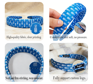 Fascia per <span class=keywords><strong>Capelli</strong></span> Sportiva Personalizzata con Logo, Ampia e Imbottita in <span class=keywords><strong>Spugna</strong></span> per Donne, Nuovo Stile - Product Image 4