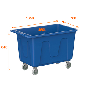 450L nhựa thương mại giặt giỏ hàng với bánh xe tay xe đẩy hàng hóa & Thiết bị lưu trữ - Product Image 1