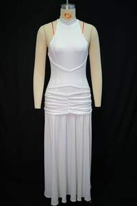 女式挂脖褶皱长裙 - 高领飘逸百褶正装礼服裙 Sehe <span class=keywords><strong>Fashion</strong></span> - Product Image 3