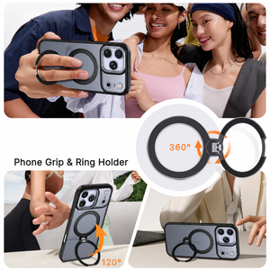 Custodia Magnetica N52 per Telefono con Rotazione <span class=keywords><strong>a</strong></span> 360° °   Supporto ad Anello Rotante in Lega di Alluminio, Protezione per Fotocamera in Metallo per Serie iPhone 18 Pro Max - Product Image 6