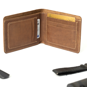 <b>Men's</b> Brown Leather Long <b>Wallet</b> With <b>RFID</b> Protection Design Fold Closure - Product Image 1