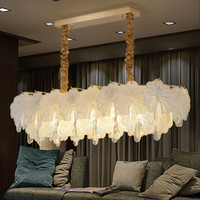 Lustre de luxe personnalisé en usine Plafonnier Lustres en verre pour salon Restaurant Suspension
