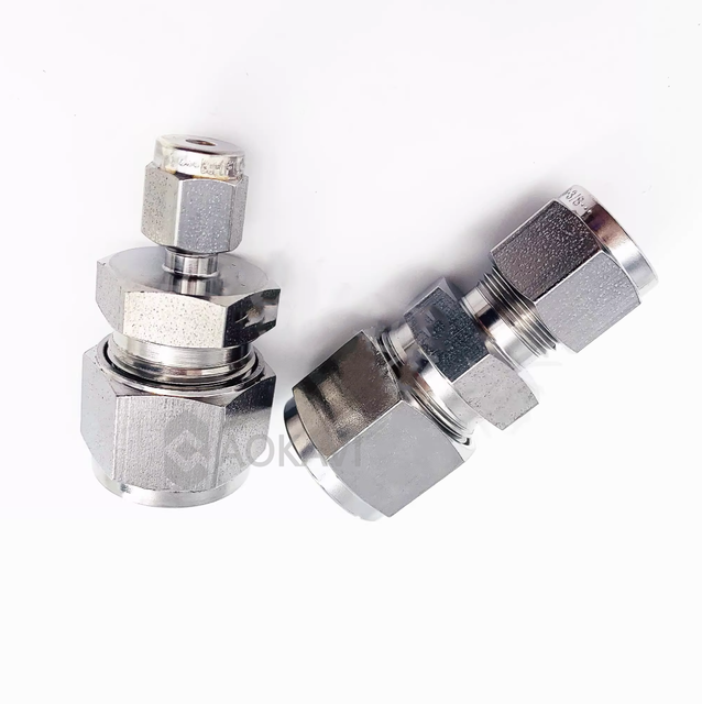 SS316 Double Ferrule Reducing Union Compression Fitting Adapter Inch Metric Tube Connector for Hydraulic Instrumentation