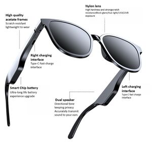 אוזניות אלחוטיות חדשות בסגנון משקפי שמש עם בלוטות' 5.0, משקפי שמש חכמות, משקפי שמש יוקרתיים. - Product Image 2