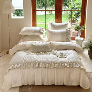 Juego de Ropa de Cama de Algodón Boboli Rose, Estilo Francés Coreano, 140 Piezas, con Volantes, para Uso Doméstico - Product Image 5