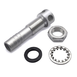 316 Marine Grade Stainless Steel Straight Fuel Water Tank Vent, 16mm 5/8" Hose Barb Tank Breather Vent Fitting with Gasket - Product Image 1