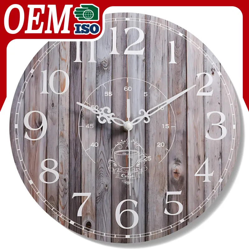 Relógios de parede de 30cm antigos, relógios de parede com design vintage de madeira e mdf, decoração caseira personalizada