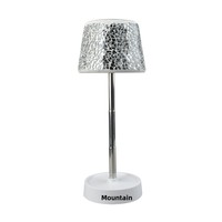 Lampe de nuit rétractable de luxe abordable avec contrôle tactile BSCI FAMA, abat-jour en mosaïque argentée, LED décorative pour chevet, cadeau