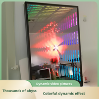 Moderne Plat LED Infinity Miroir Lampe Structure Creuse DIY Lumières Tunnel Plancher Aquarium Tesseract Industriel Verre Acier Maison