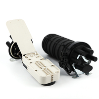 Carcasa de empalme de fibra óptica IP68 1 2 24 Core Ftth Tipo de cable de caída Cierre de empalme de fibra óptica Caja de Unión Compatible 4G Wi-Fi 3G