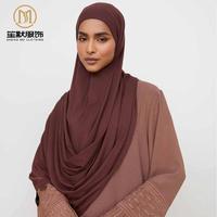 Jersey de coton de qualité supérieure Modal extensible respirant une couche EID Ramadan femmes musulmanes diamant forme prière Hijab écharpe longue Khimar