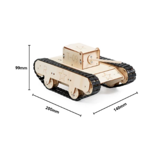 Tanque a control remoto con orugas, hecho a mano, kit de materiales DIY de pequeña producción, modelo de juguete de ensamblaje tipo rompecabezas para niños - Product Image 2
