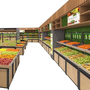 Fresh Display Oem Store Shelf Steel 4 Tier Metal Floor Refrigerated Vegetable Size Vegetable And Fruit Stand In Shop - Product Image 1