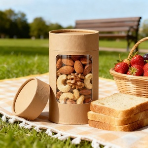 Cajas Cilíndricas de Cartón Reciclables Personalizadas de Grado Alimenticio, <span class=keywords><strong>Tubos</strong></span> de Embalaje de Papel Kraft Biodegradables <span class=keywords><strong>con</strong></span> Ventana Transparente - Product Image 3