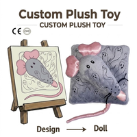 Coussin en peluche souris grise personnalisé en gros OEM, drôle, effrayant, mignon, design sur mesure, oreiller décoratif en polyester