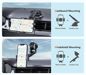 Support de tableau de bord 3 en 1, support de téléphone de voiture rotatif et rétractable