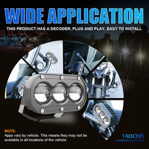 TAOCHIS 9-80V 60W 3 yeux LED projecteur lentille 3000k 6000k blanc + jaune phares de voiture camion rénovation article voiture auto moto - Product Image 4