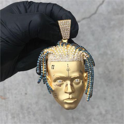 Shop Our Fashion Real Solid Gold 3D Head Pendant for Xxxtentacion Fans