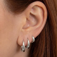 Créoles minimalistes en or, argent et acier inoxydable, bijoux de tous les jours pour femmes