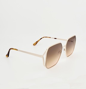 Hexagon Gold Gafas de Sol de protección UV de gran tamaño para mujer Moda Gafas de calidad superior - Product Image 4