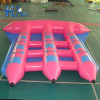 HUAAO Bateau gonflable en forme de poisson volant, tube remorquable en PVC, jeu de sport nautique d'extérieur, jouet flottant, bateau banane, capacité de 500 kg