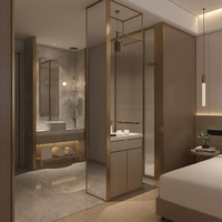Meubles de chambre d'hôtel cinq étoiles modernes en panneaux de bois massif, écologiques, durables, personnalisables, vente directe d'usine, usage commercial, garantie 5 ans