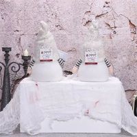 Adorable ensemble de 2 gnomes de Noël lumineux avec chapeau moelleux, ornements de sorcière avec lumières LED clignotantes colorées
