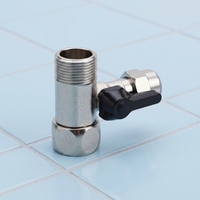 Raccord en T de 1/4 pouce à connexion rapide pour robinet d'eau froide, design moderne, en acier inoxydable 304, poignée noire pour salle de bain et cuisine