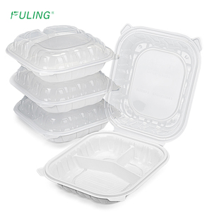 Fuling 8x8 9x9 inch Trắng vỏ sò đưa ra thực phẩm container dùng một lần để đi nhà hàng thực phẩm khay - Product Image 1