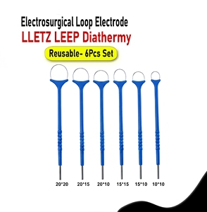 Electrodo de Bucle Electroquirúrgico LLETZ LEEP, Instrumentos Quirúrgicos Reutilizables de Acero Inoxidable para Diatermia, Juego de 6 Piezas 20x20 20x15 20x10 - Product Image 1