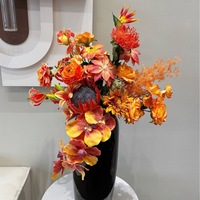 Bouquet artificiel de 15 pièces noué à la main, accessoire de photographie, décoration de vase, arrangements floraux en soie, style de scène, 3D doux