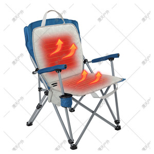Heated Chair <b>Cushion</b> One Size Rectangular Beige Gray Suede Camping Outdoor Seat <b>Pad</b> With Adjustable Temperature Warmth - Product Image 5