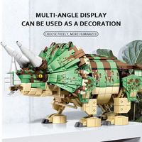 1352 Uds dinosaurio modelo multifuncional dinosaurio niños transformación juguetes caminar Animal eléctrico Triceratops bloques de construcción