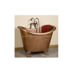 Bañera Ovalada Moderna de Cobre Hecha a Mano con Diseño Ecológico Sin Tapa, Bañera Premium para Baño - Product Image 2