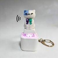 Premium Quality Rechargeable Lightweight Fashion Trend Croaking Frog LED Fidget Keychain Keyboard Sound Voice Clicker Toy
