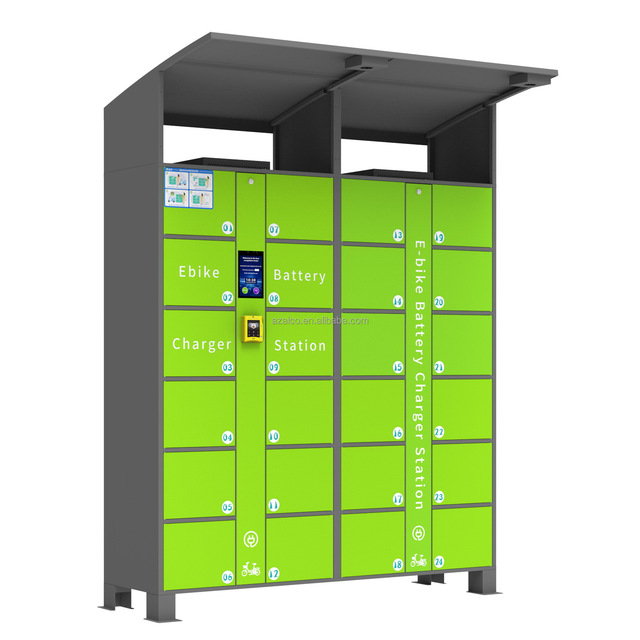 Fire Proof 24 Doors Outdoor Self-Charging Battery Swapping Station Electric Bicycle Home Explosion-proof Charging Cabinet