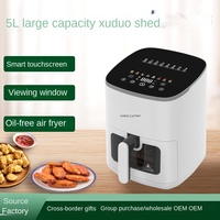 Four à micro-ondes et friteuse à air chaud électrique multifonctionnel intelligent entièrement automatique sans huile, en plastique, capacité 5L-6L, pour usage domestique