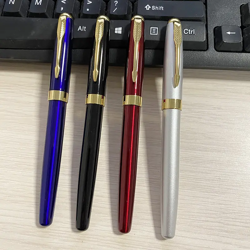 Stahl Metall Roller Pen Roller 0,5 Gel Pen Benutzer definiertes Logo Werbe metalls tifte Mehrere Farben Corporate Gift Souvenir