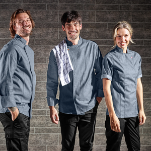 Chaqueta de Chef Unisex de Manga Corta para Servicio de Alimentos, Camarero, Cocinero, Barista, Fabricada Profesionalmente en Poliéster/Algodón - Product Image 6