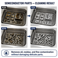 Dégraissant électrique industriel, équipement de nettoyage ultrasonique pour pièces semi-conductrices, OEM ODM, fixation à réservoir unique, rinçage à l'eau de laboratoire