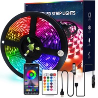 Bande lumineuse LED pour téléviseur 3M 90LED, rétroéclairage intelligent RGB SMD5050 IP65, bande lumineuse LED SMD avec contrôleur 24 touches et télécommande USB, DC5V