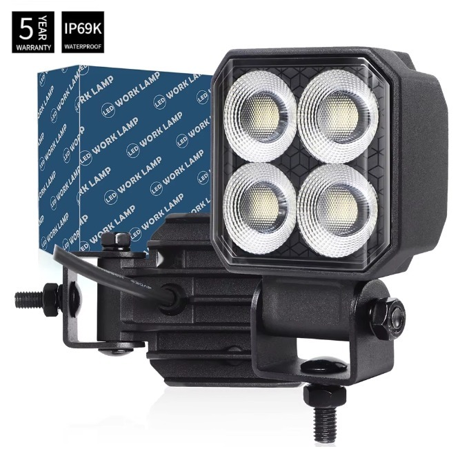 Factory 3/4/6 Inch LED Work Light IP69K Flood Beam Emark Work Lamp for Industrial Equipment Trailer Excavator Tractor