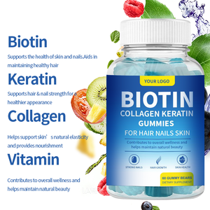 Gummies de Vitamines pour Cheveux et Peau Marque Blanche – Gummies de Biotine <span class=keywords><strong>Pure</strong></span> et de Collagène Végétaliens et Halal - Product Image 2
